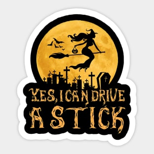 Halloween I Can Drive A Stick Sticker